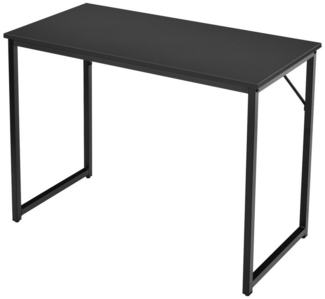 COSTWAY Schreibtisch Computertisch platzsparend 100 x 50 x 75 cm Laptoptisch mit schwerem Metallrahmen für Büro & Arbeitszimmer modern schwarz