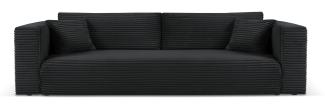 Micadoni Sofa mit Bettfunktion Diego 4-Sitzer Kordstoff Schwarz