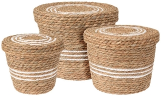 Spetebo Allzweckkorb Set Aufbewahrungskorb aus Seegras 37, 32, 26 cm (Packung, 1 tlg), Korbset aus Seegras mit Deckel