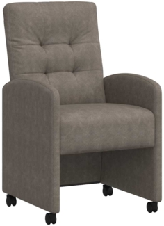 vidaXL Esszimmerstühle mit Rollen 2 pcs Grau 58 x 67 x 97 cm 42017894