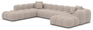 Sofa Dreams Wohnlandschaft Polster Stoffsofa Modern Ottomane Couch Samtstoff Formentera XXL, Loungesofa
