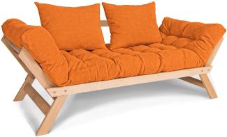 Marior HOME 'ALLEGRO' Klappsofa, Buchenholz, Unbehandelt, Orange