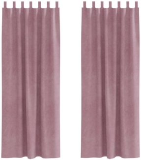 vidaXL Vorhänge mit Vorhängen 2 pcs Dunkelrosa 140 x 260 cm Samt 4107252