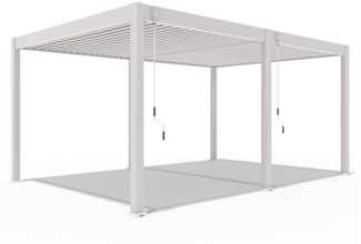 Weide Deluxe | Pergola Voll Aluminium freistehend | 3,6 x 5,3 M | Lamellendach Ivory Sand