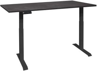 Schreibtisch höhenverstellbar elektrisch Editha 120x70 schwarz/schwarzstahl 14232-12070