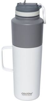 Asobu Twin Pack Bottle with Mug Weiss, 0.9 L + 0.6 L