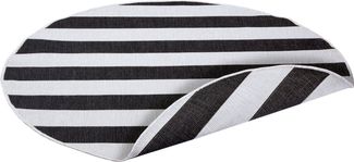 my home Teppich Alan Wendeteppich, rund, Höhe: 5 mm, Beidseitig nutzbar, Streifen, Scandi, wetterfest, für In- und Outdoor