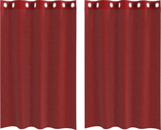 vidaXL Voile Vorhänge mit Ösen 2 Stk. Weinrot 4102156