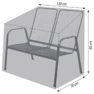 acamp Gartenmöbel-Schutzhülle atmungsaktive Abdeckhülle für 2-Sitzer Gartenbank (Schutzhülle für Gartenmöbel), Plane, Abdeckung, Möbelschutz, Regenschutz, Maße: 130 x 78 x 80 cm