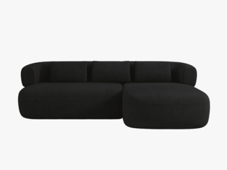 Micadoni 5-Sitzer Ecksofa Jenny Rechts Boucle Now or Never Schwarz