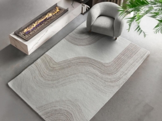 Vente-unique - Teppich - 100 % Wolle - handgefertigt - 160 x 230 cm - 1800 g/m2 - Beige & Taupe - AZARIA