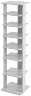COSTWAY Schuhregal, schmal, höhenverstellbar, 8-stöckig, Holz, 110cm