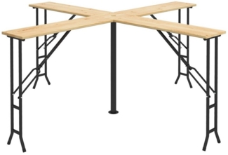 Outsunny Bierzeltgarnitur Bierzelttisch für 20 Personen, mit Schirmloch, (Stehtisch klappbar, 1-tlg, 105 cm Biertisch), bis 120 kg Belastbar, für Garten, Holz, Natur