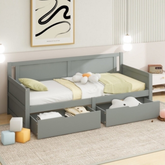 Flieks Daybett, Kinderbett Massivholz Tagesbett Schlafsofa 90x200cm mit 2 Schubladen