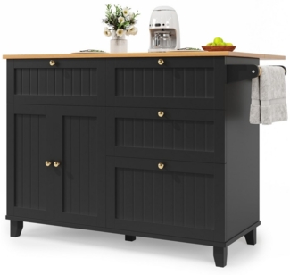 i@home Küchenwagen Kücheninsel, Küchenschrank, weiß, (1 Tisch), mit Holzmaserung und Speicherraum, variabel einsetzbar Kücheninsel