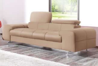 COTTA 2-Sitzer Chef, Big-Sofa mit Kopfteilverstellung, edle Metallkufen