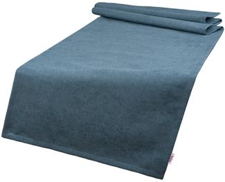 beties Tischläufer FarbTon (1-tlg, 1 Stück Tischläufer), Chenille-Haptik Raumausstatter Qualität ca. 40x140 cm nordlicht-blau