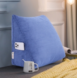 VERCART 'Bettruhe' Keilkissen, Jeansblau, Cord, 35 x 20 x 45 cm