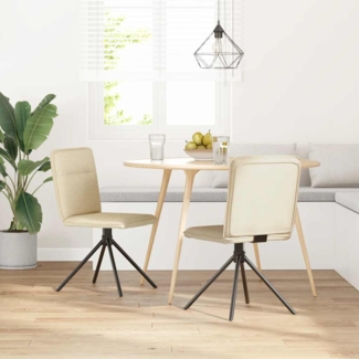 vidaXL Esszimmerstühle 2 Stk. Creme Stoff 4101239