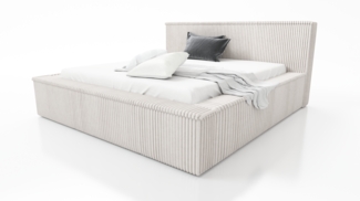 A&J MöbelLand 'Rio' Polsterbett, Beige, 90x200 cm, mit Matratze