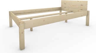 Pfostenbett Massivholzbett (Fichte) "Daybett" 120 x 200 cm 48 cm Holzbett 300kg