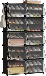 EUGAD Schuhbox (20 St), Schuhorganizer Schuhregal Kunststoff, mit Haken
