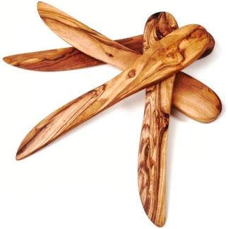 dasOlivenholzbrett Buttermesser 2er oder 4er Set Buttermesser aus Olivenholz (4 Stück)