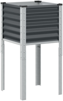 vidaXL Pflanzkübel Anthrazit 45x45x88 cm Stahl 4008966