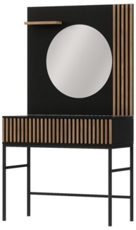 MOEBLO Schminktisch Meteor (Schwarz/Artisan mit Schubladen mit Spiegel mit Lamellen, Frisiertisch, Schminktisch, Kosmetiktisch, Spiegel), (HxTxB):155 x 60 x 85 cm