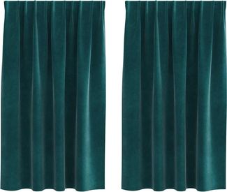 vidaXL Verdunkelungsvorhänge 2 pcs Dunkelgrün 140 x 140 cm Samt 4107213