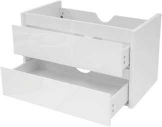 Waschbeckenunterschrank HWC-B19, Waschtischunterschrank Waschtisch Badezimmer, hochglanz Soft-Close 50x80cm ~ weiß