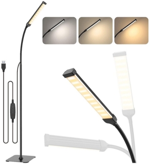 LMaxhome LED Stehlampe Dimmbar Stehleuchte Leselampe Standlicht LED Stehlampe 360°Verstellbar, USB-Stecker Schwanenhals Stehlampen Schlafzimmer Büro Wohnzimmer Lampe