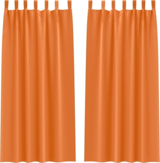 vidaXL Verdunkelungs-Vorhänge mit Ringen 2 pcs Helles Orange 4107622