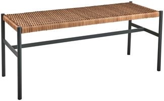 Gartenbank DK 106 cm von Brafab, aus Aluminium und Kunstrattan, modern, anthrazit, für 1–2 Personen