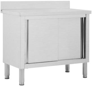vidaXL Arbeitsschrank mit Schiebetüren 100x50x(95-97) cm Edelstahl 51050