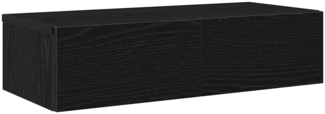 vidaXL Wandregal mit Schubladen Schwarz 60x26,5x15 cm Holzwerkstoff 859969