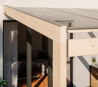 Skan Holz Holz Terrassenüberdachung Novara | Natur