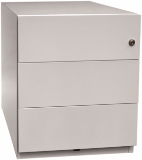 BISLEY Note Rollcontainer mit 3 Schüben aus Metall abschließbar in lichtgrau - Bürocontainer mit Schloss für DIN A4 Dokumente, Kleinteile & Büromaterial, Container für Büro & Homeoffice auf Rollen, NWA59M7SSS-645