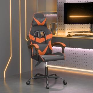 vidaXL Gaming-Stuhl Drehbar Schwarz und Orange Kunstleder, Drehbar [349549]