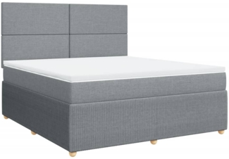 vidaXL Boxspringbett mit Matratze Hellgrau 180x200 cm Stoff 3292128