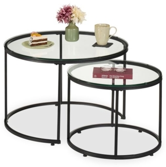 Satztisch 2er Set Glas & Metall 10051307