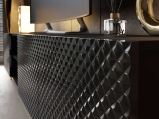 ALLHOUSE24 Lowboard PALERMO Sideboard Hochglanz gefräst, Metallfüße in 3 Farben, Breite 195 cm