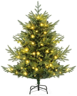 COSTWAY Künstlicher Weihnachtsbaum, 135cm, 160 warmweiße LEDs, 8 Lichtmodi