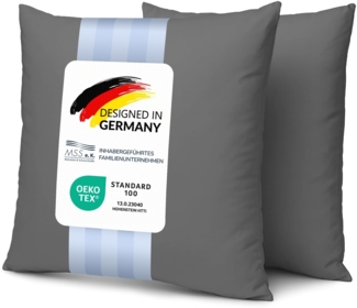 MSS Kissenbezug 2er Set - 80x80 cm - Anthrazit