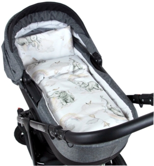 BabyLux Babybettbezug BABYLUX 2tlg. Set BEZUG Kinderwagen Bettbezug Bettwäsche Wiege 60x78 cm, 127. Elefanten Beige 60 x 78 cm