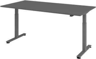 bümö elektrisch höhenverstellbarer Schreibtisch Graphit 200x100 cm, Gestell: Graphit - Büroschreibtisch höhenverstellbar elektrisch, elektrischer Bürotisch & Gaming Tisch, Stehschreibtisch, XMST-2E-G-G