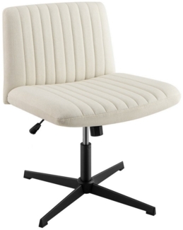 COSTWAY Bürostuhl, höhenverstellbar, drehbar, bis 150kg, Wippfunktion, beige