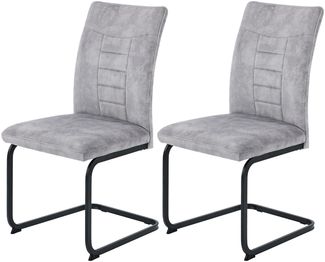 2er Set XL-Schwingstuhl Gela - Vintage Velvet Silber