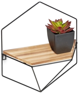 Sechseckiges Wandregal aus Metall