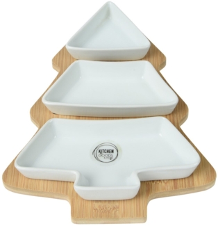 Kaemingk Tapas Set, Bambus, Porzellan, Weiß